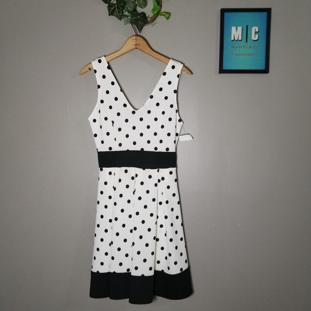 Maru Black and White Polka Dot Sleeveless Dress
